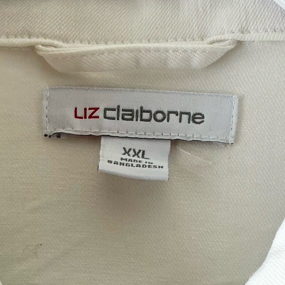 Liz Claiborne Women’s Mid-weight Denim Jean Jacket White Size XXL - Picture 11 of 16